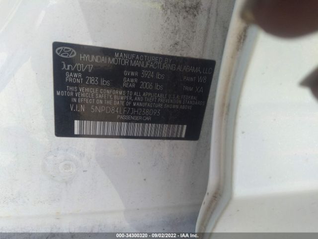 Photo 8 VIN: 5NPD84LF7JH238093 - HYUNDAI ELANTRA 