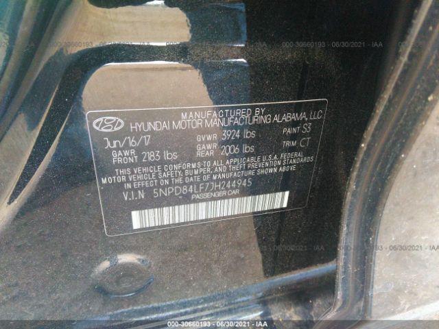 Photo 8 VIN: 5NPD84LF7JH244945 - HYUNDAI ELANTRA 