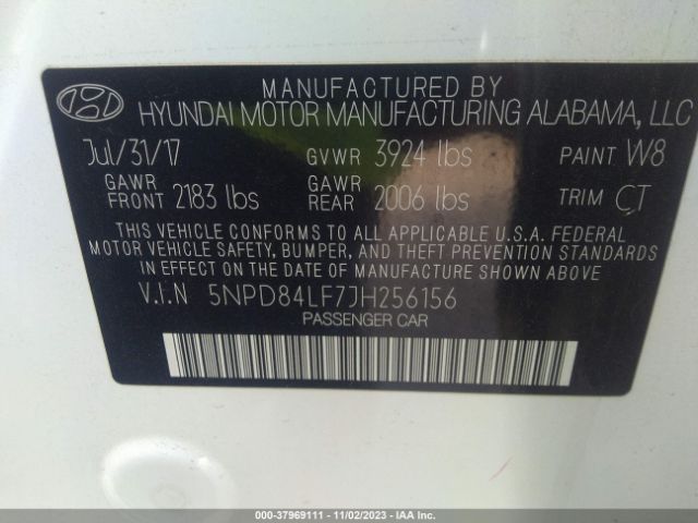 Photo 8 VIN: 5NPD84LF7JH256156 - HYUNDAI ELANTRA 