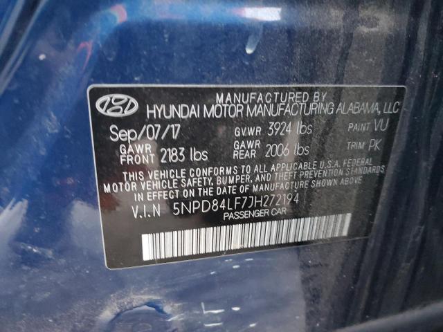 Photo 11 VIN: 5NPD84LF7JH272194 - HYUNDAI ELANTRA 