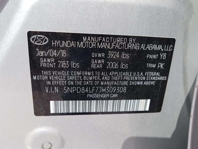 Photo 9 VIN: 5NPD84LF7JH309308 - HYUNDAI ELANTRA SE 