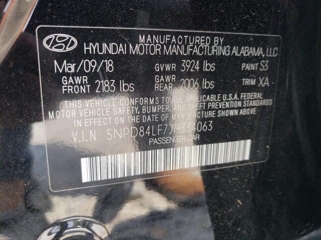 Photo 9 VIN: 5NPD84LF7JH334063 - HYUNDAI ELANTRA SE 