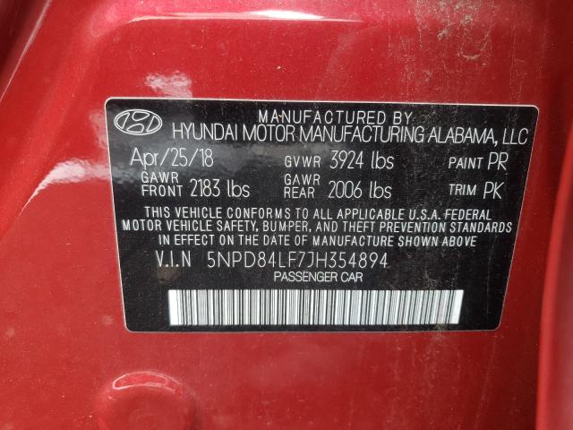 Photo 9 VIN: 5NPD84LF7JH354894 - HYUNDAI ELANTRA SE 