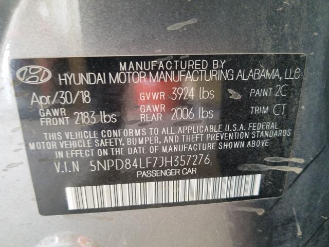 Photo 9 VIN: 5NPD84LF7JH357276 - HYUNDAI ELANTRA SE 