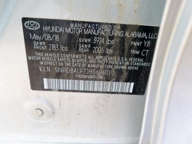 Photo 9 VIN: 5NPD84LF7JH360601 - HYUNDAI ELANTRA 