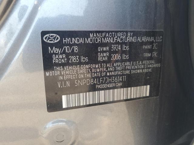 Photo 11 VIN: 5NPD84LF7JH361411 - HYUNDAI ELANTRA SE 