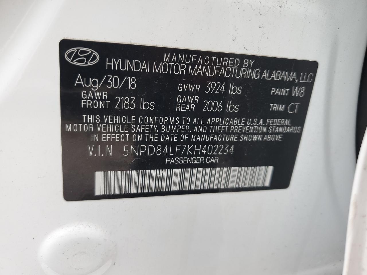 Photo 11 VIN: 5NPD84LF7KH402234 - HYUNDAI ELANTRA 