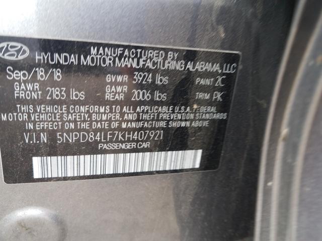 Photo 9 VIN: 5NPD84LF7KH407921 - HYUNDAI ELANTRA SE 