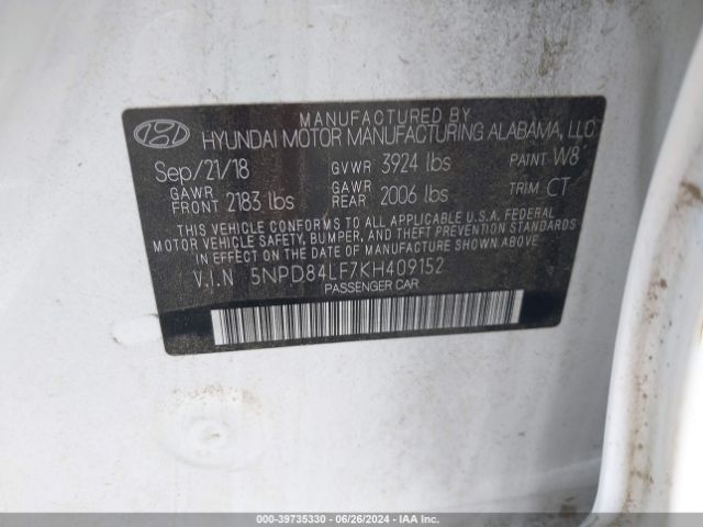 Photo 8 VIN: 5NPD84LF7KH409152 - HYUNDAI ELANTRA 