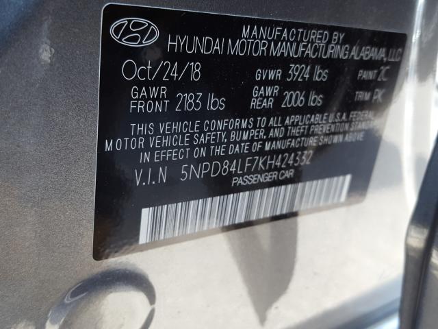 Photo 9 VIN: 5NPD84LF7KH424332 - HYUNDAI ELANTRA SE 