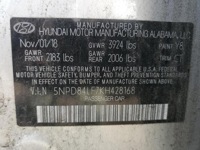 Photo 12 VIN: 5NPD84LF7KH428168 - HYUNDAI ELANTRA SE 