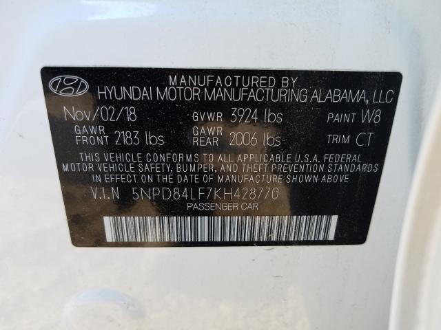 Photo 9 VIN: 5NPD84LF7KH428770 - HYUNDAI ELANTRA SE 