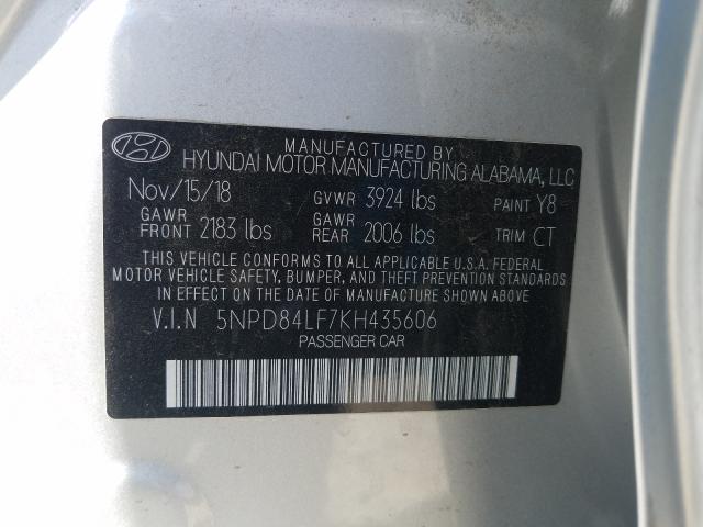 Photo 9 VIN: 5NPD84LF7KH435606 - HYUNDAI ELANTRA SE 