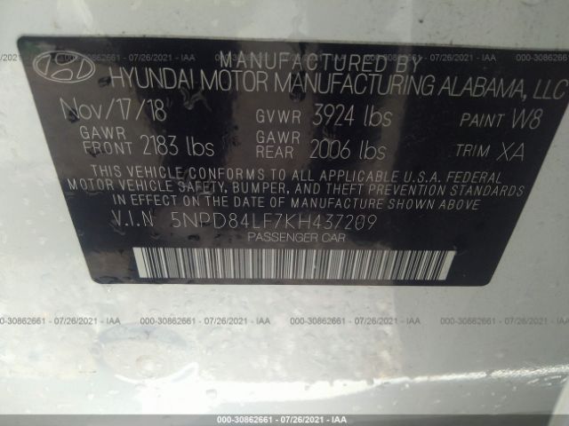 Photo 8 VIN: 5NPD84LF7KH437209 - HYUNDAI ELANTRA 