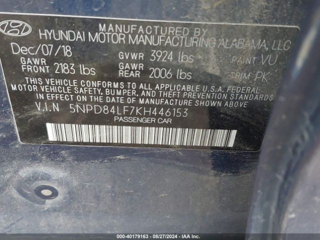 Photo 8 VIN: 5NPD84LF7KH446153 - HYUNDAI ELANTRA 