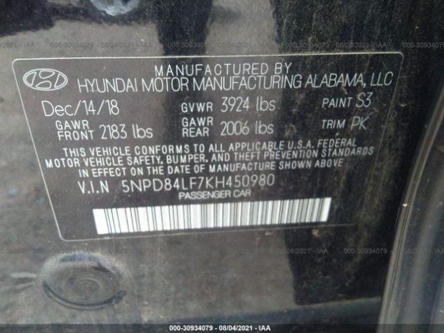 Photo 8 VIN: 5NPD84LF7KH450980 - HYUNDAI ELANTRA 