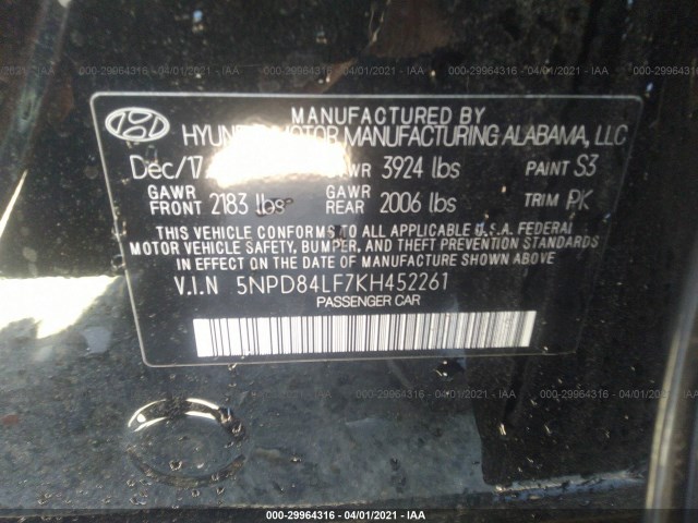 Photo 8 VIN: 5NPD84LF7KH452261 - HYUNDAI ELANTRA 