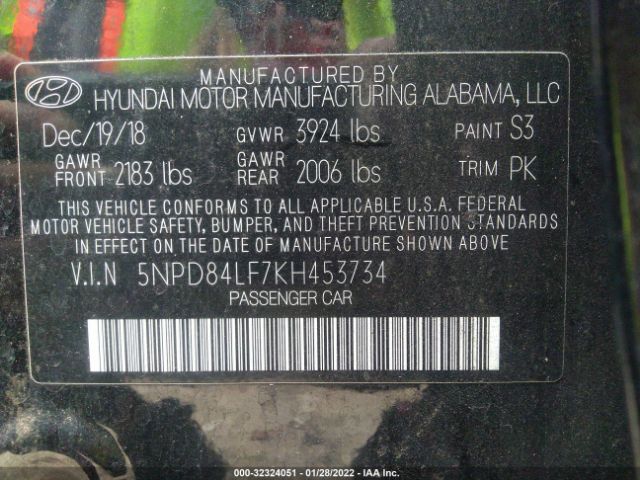 Photo 8 VIN: 5NPD84LF7KH453734 - HYUNDAI ELANTRA 