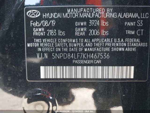 Photo 8 VIN: 5NPD84LF7KH467536 - HYUNDAI ELANTRA 