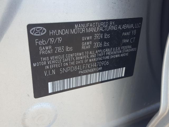 Photo 9 VIN: 5NPD84LF7KH470906 - HYUNDAI ELANTRA SE 