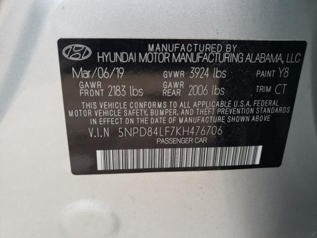 Photo 9 VIN: 5NPD84LF7KH476706 - HYUNDAI ELANTRA SE 