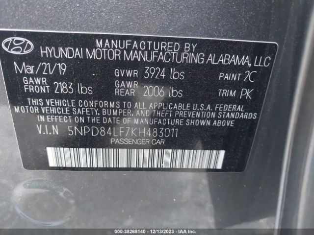 Photo 8 VIN: 5NPD84LF7KH483011 - HYUNDAI ELANTRA 