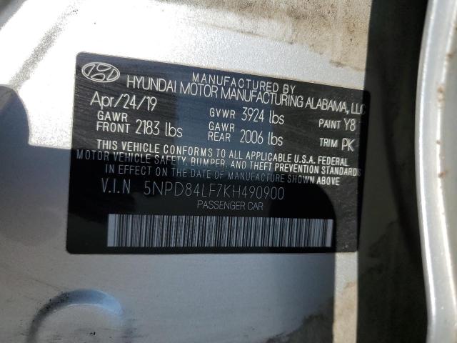 Photo 9 VIN: 5NPD84LF7KH490900 - HYUNDAI ELANTRA SE 