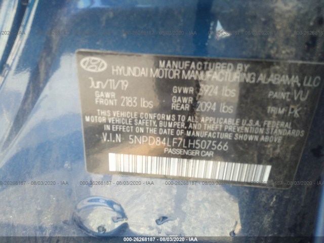 Photo 8 VIN: 5NPD84LF7LH507566 - HYUNDAI ELANTRA 