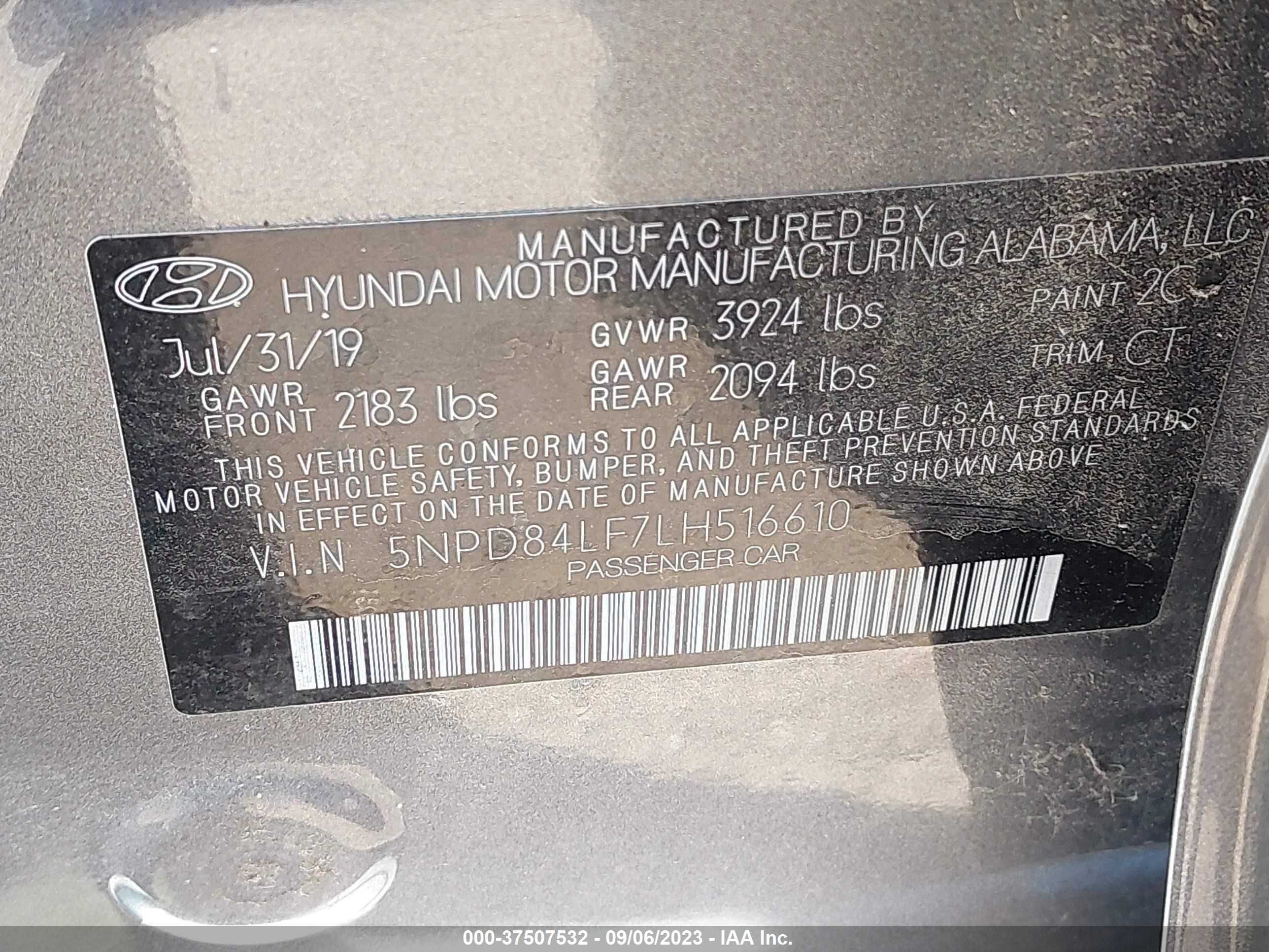 Photo 8 VIN: 5NPD84LF7LH516610 - HYUNDAI ELANTRA 