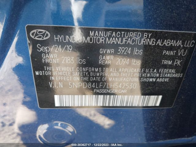 Photo 8 VIN: 5NPD84LF7LH542530 - HYUNDAI ELANTRA 