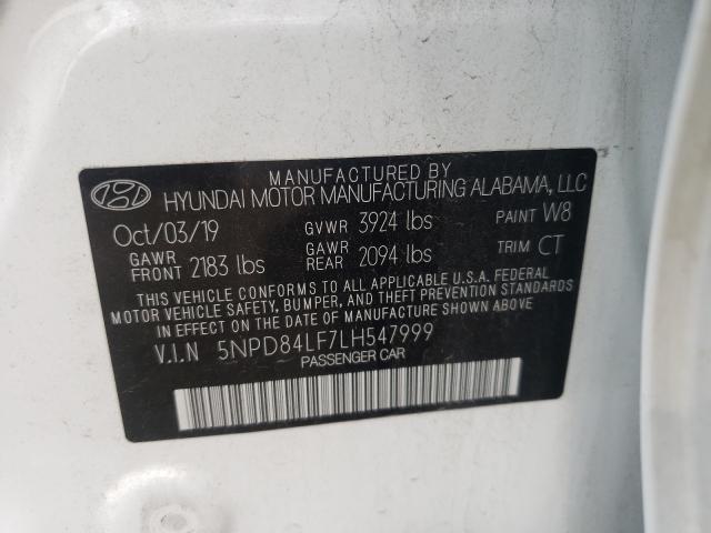 Photo 9 VIN: 5NPD84LF7LH547999 - HYUNDAI ELANTRA SE 