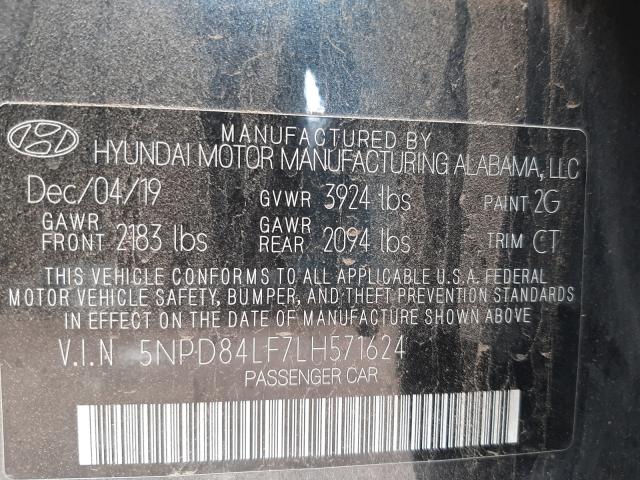 Photo 9 VIN: 5NPD84LF7LH571624 - HYUNDAI ELANTRA SE 