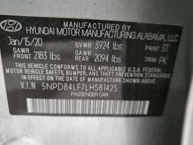 Photo 12 VIN: 5NPD84LF7LH581425 - HYUNDAI ELANTRA 