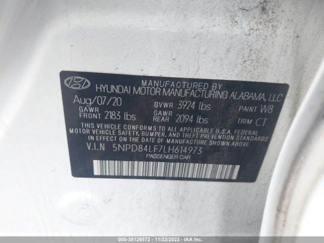 Photo 8 VIN: 5NPD84LF7LH614973 - HYUNDAI ELANTRA 