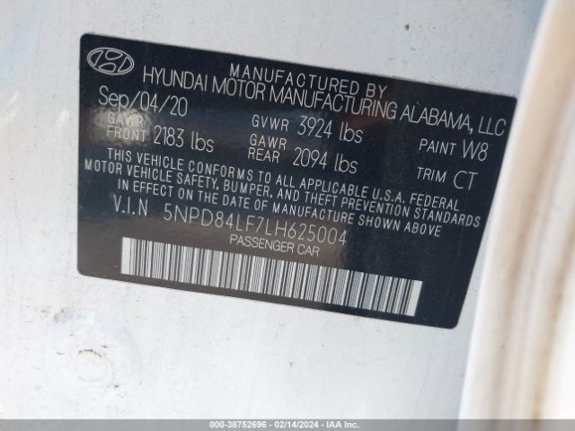 Photo 8 VIN: 5NPD84LF7LH625004 - HYUNDAI ELANTRA 