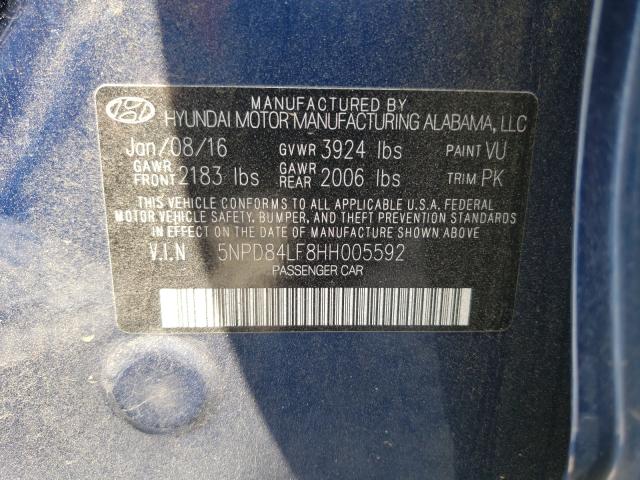 Photo 9 VIN: 5NPD84LF8HH005592 - HYUNDAI ELANTRA SE 