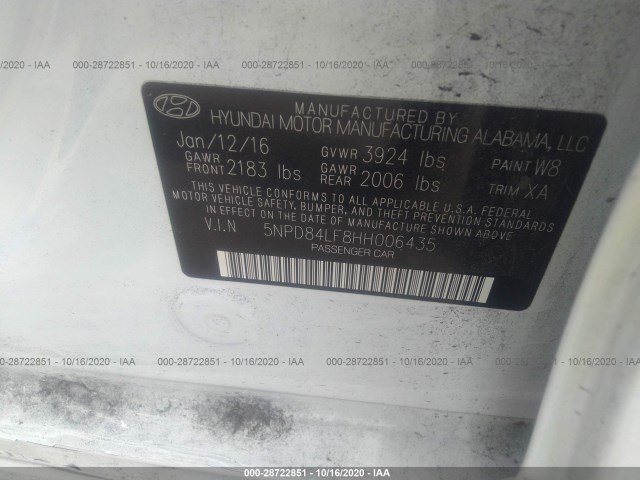 Photo 8 VIN: 5NPD84LF8HH006435 - HYUNDAI ELANTRA 