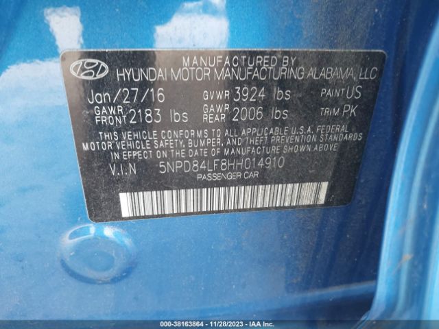 Photo 8 VIN: 5NPD84LF8HH014910 - HYUNDAI ELANTRA 