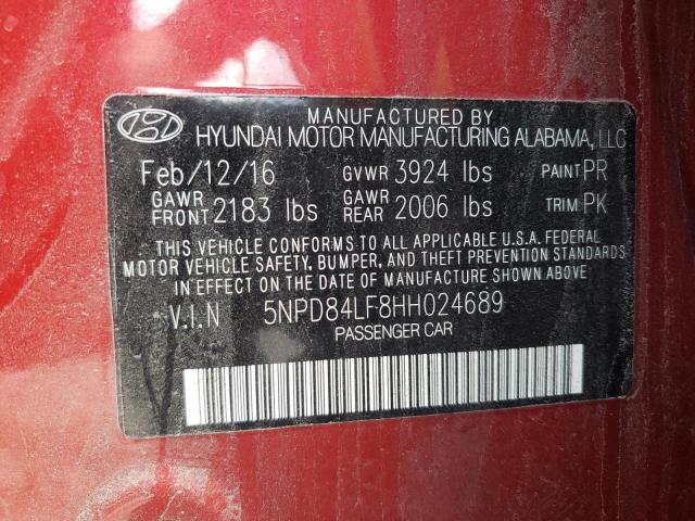 Photo 9 VIN: 5NPD84LF8HH024689 - HYUNDAI ELANTRA SE 