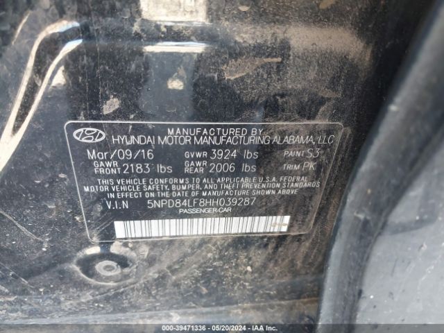 Photo 8 VIN: 5NPD84LF8HH039287 - HYUNDAI ELANTRA 