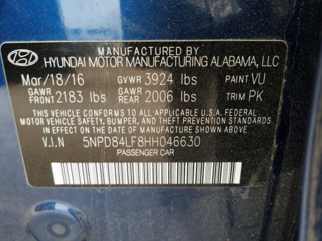 Photo 9 VIN: 5NPD84LF8HH046630 - HYUNDAI ELANTRA 