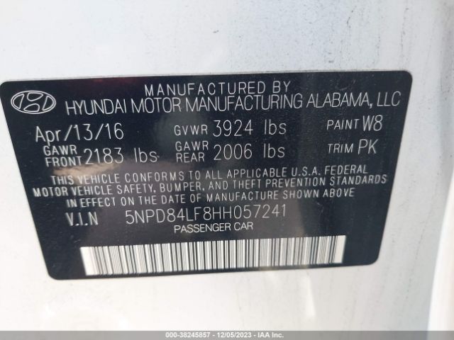 Photo 8 VIN: 5NPD84LF8HH057241 - HYUNDAI ELANTRA 