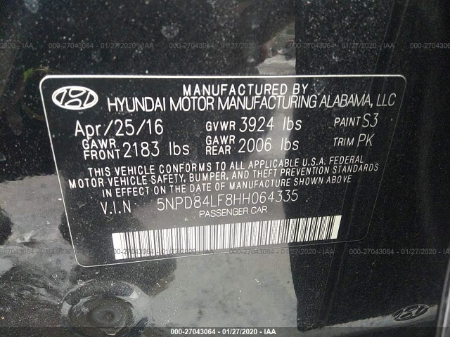 Photo 8 VIN: 5NPD84LF8HH064335 - HYUNDAI ELANTRA 