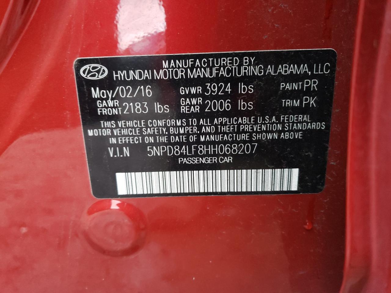 Photo 11 VIN: 5NPD84LF8HH068207 - HYUNDAI ELANTRA 