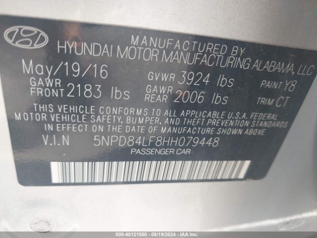 Photo 8 VIN: 5NPD84LF8HH079448 - HYUNDAI ELANTRA 