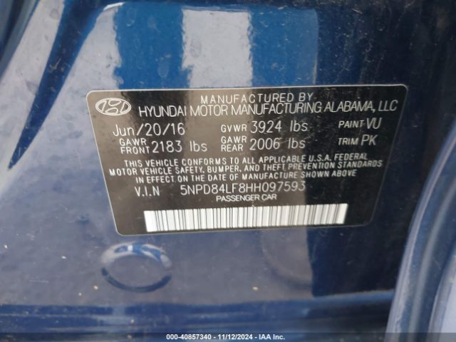 Photo 8 VIN: 5NPD84LF8HH097593 - HYUNDAI ELANTRA 