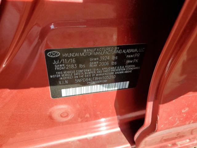 Photo 9 VIN: 5NPD84LF8HH105210 - HYUNDAI ELANTRA SE 