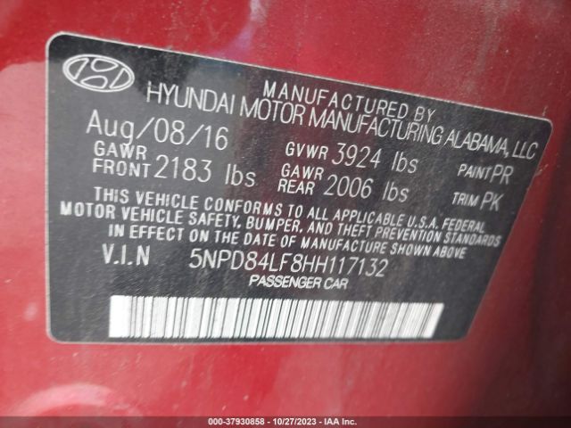 Photo 8 VIN: 5NPD84LF8HH117132 - HYUNDAI ELANTRA 