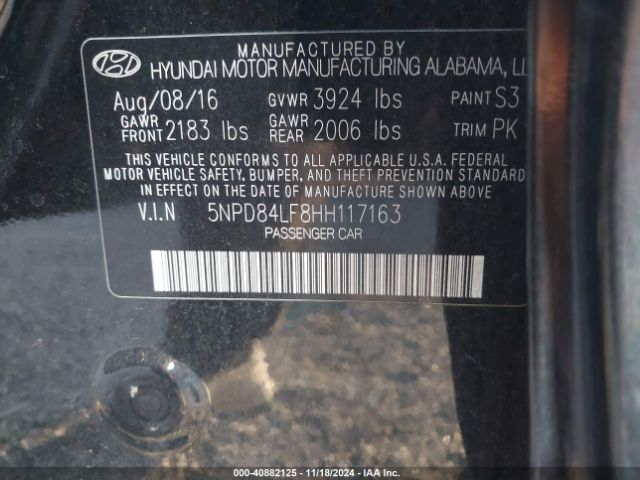 Photo 8 VIN: 5NPD84LF8HH117163 - HYUNDAI ELANTRA 