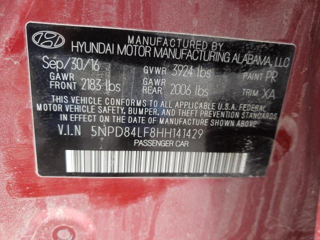 Photo 12 VIN: 5NPD84LF8HH141429 - HYUNDAI ELANTRA SE 